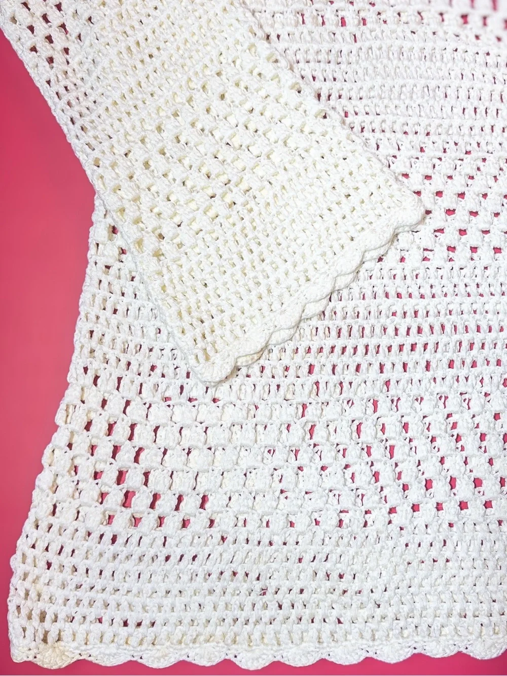 Show Me Your MuMu Cream Crochet Coverup Tunic XL